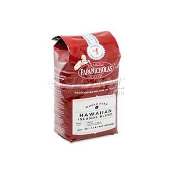 Papanicholas Coffee PapaNicholas  Hawaiian Blend Coffee, Regular, Arabica Bean, 2.5 oz., 18/Carton PCO25181